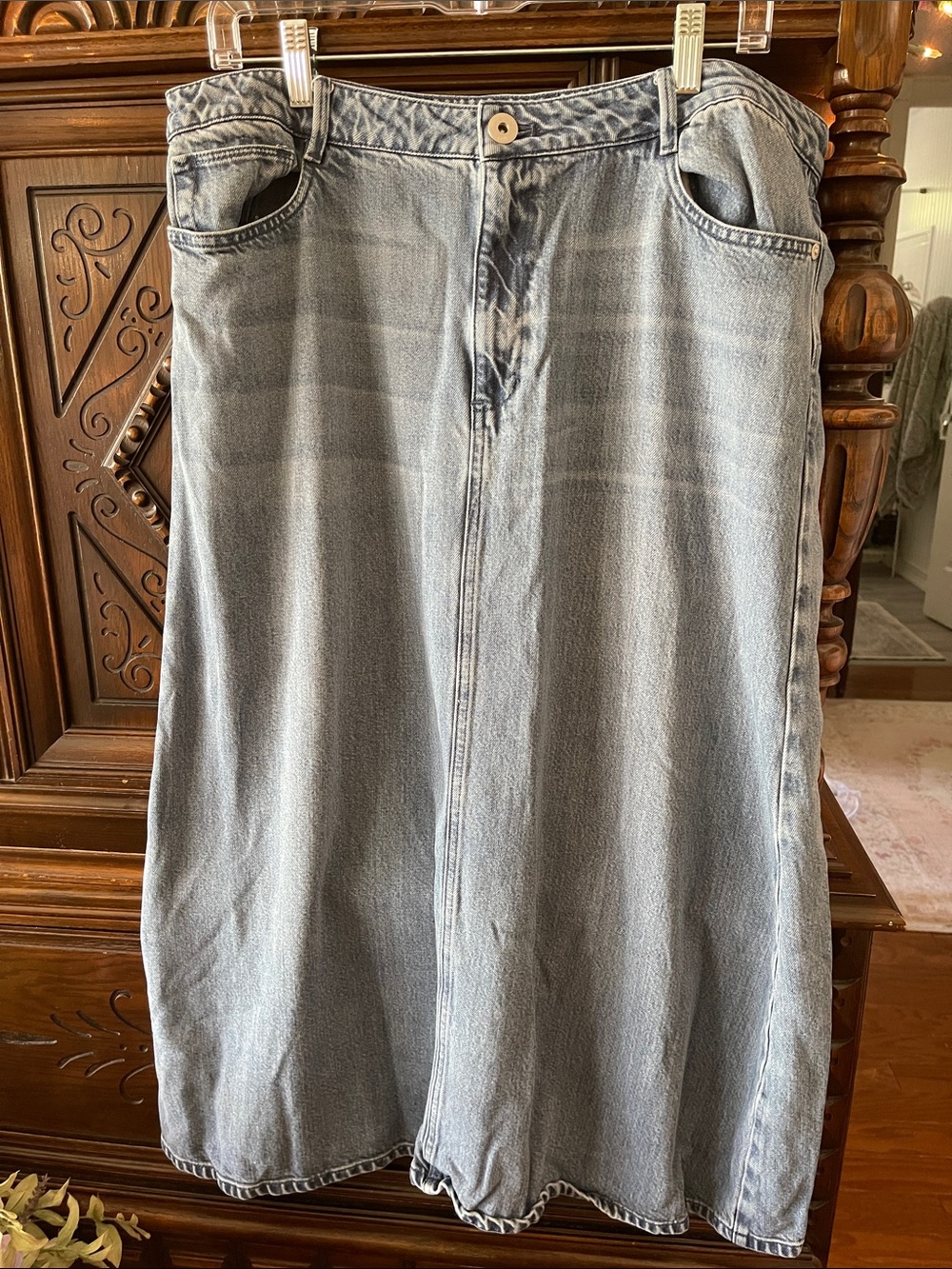 J. Jill Light Blue Relaxed Denim Skirt